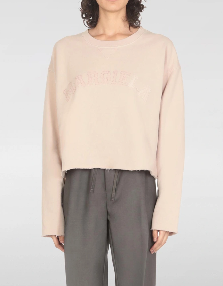 Cropped Sweatshirt Embroidered Logo