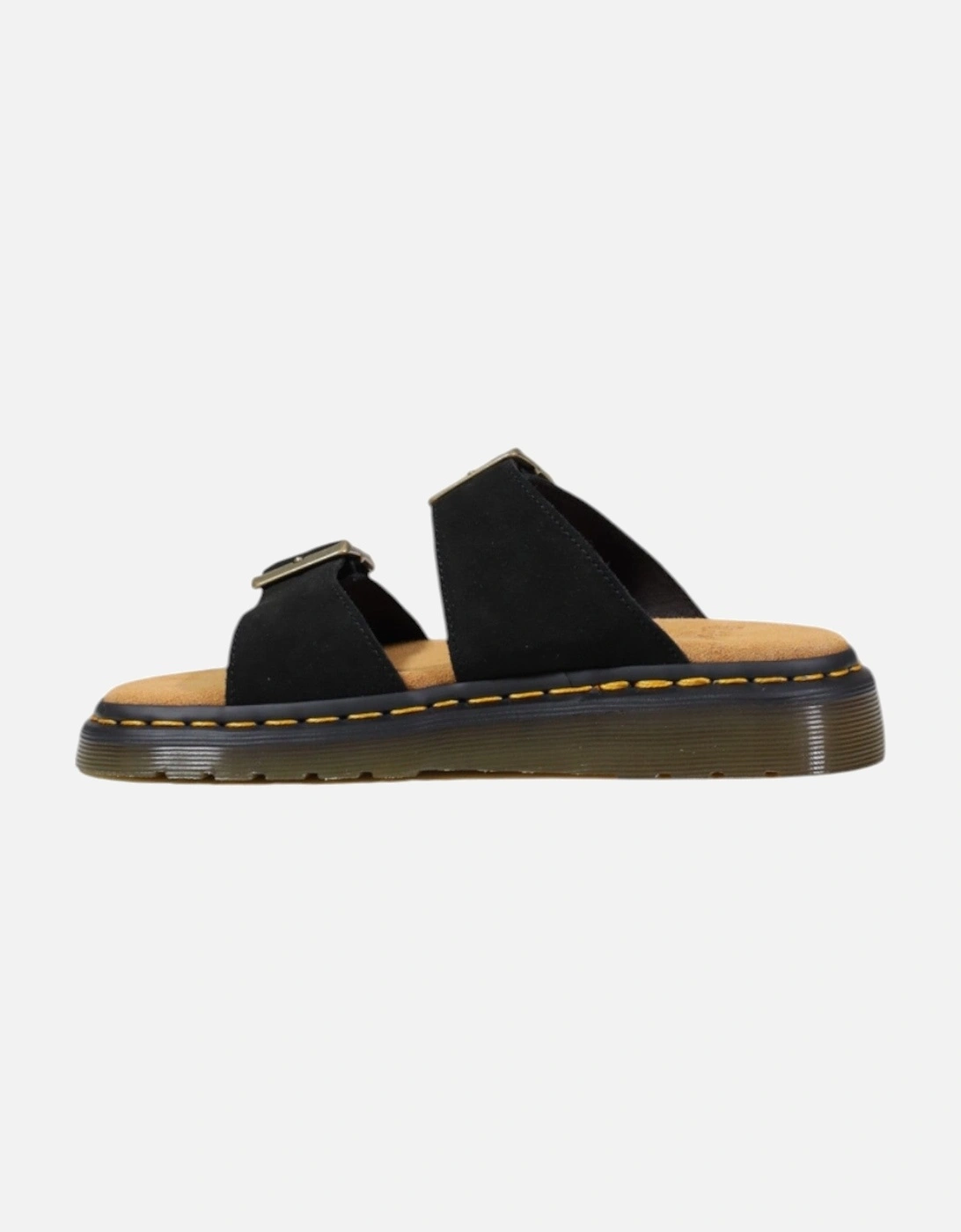 Leather Open Toe Buckle Slippers