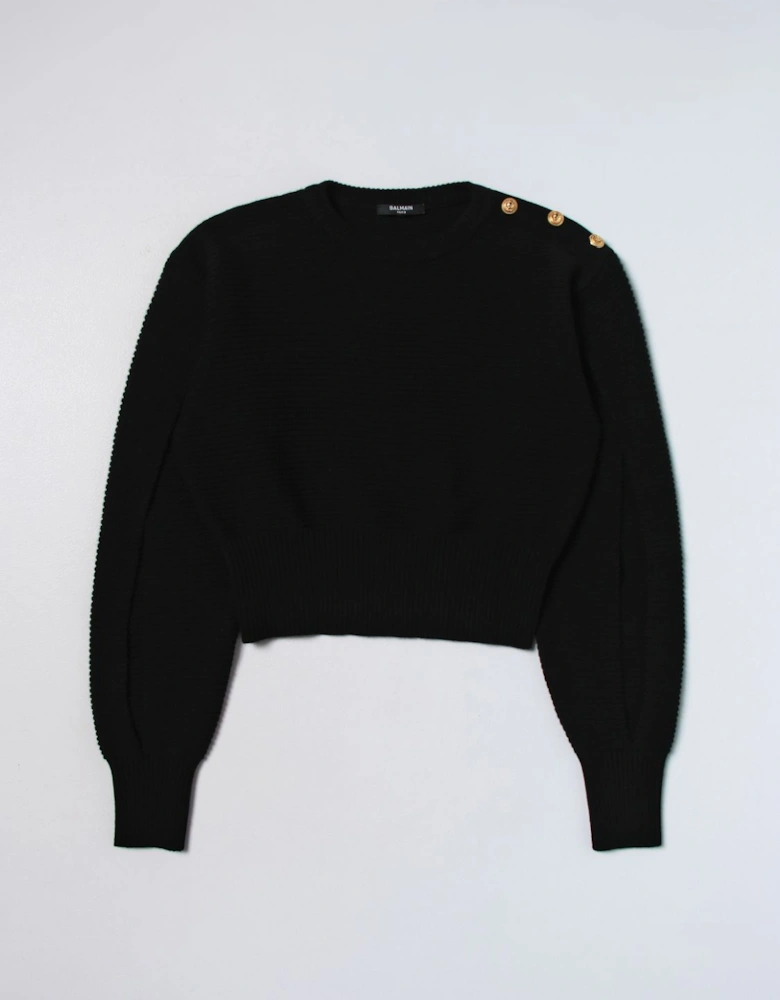 Cropped Ribbed Knit Pullover