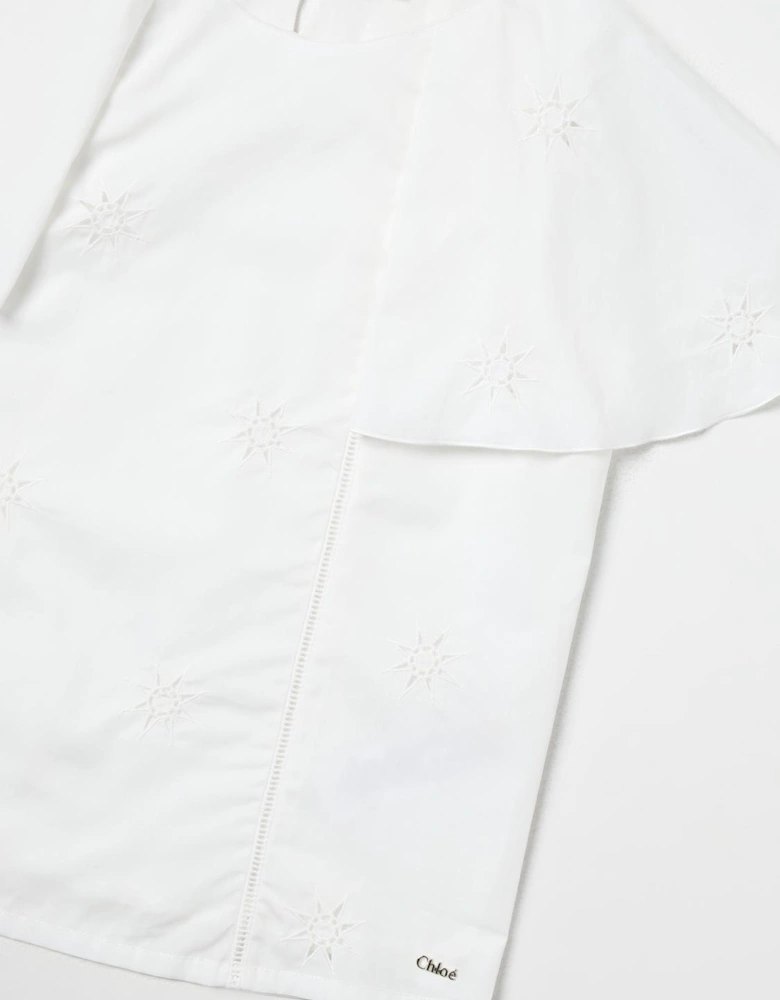 Embroidered Cotton Top Short Sleeves