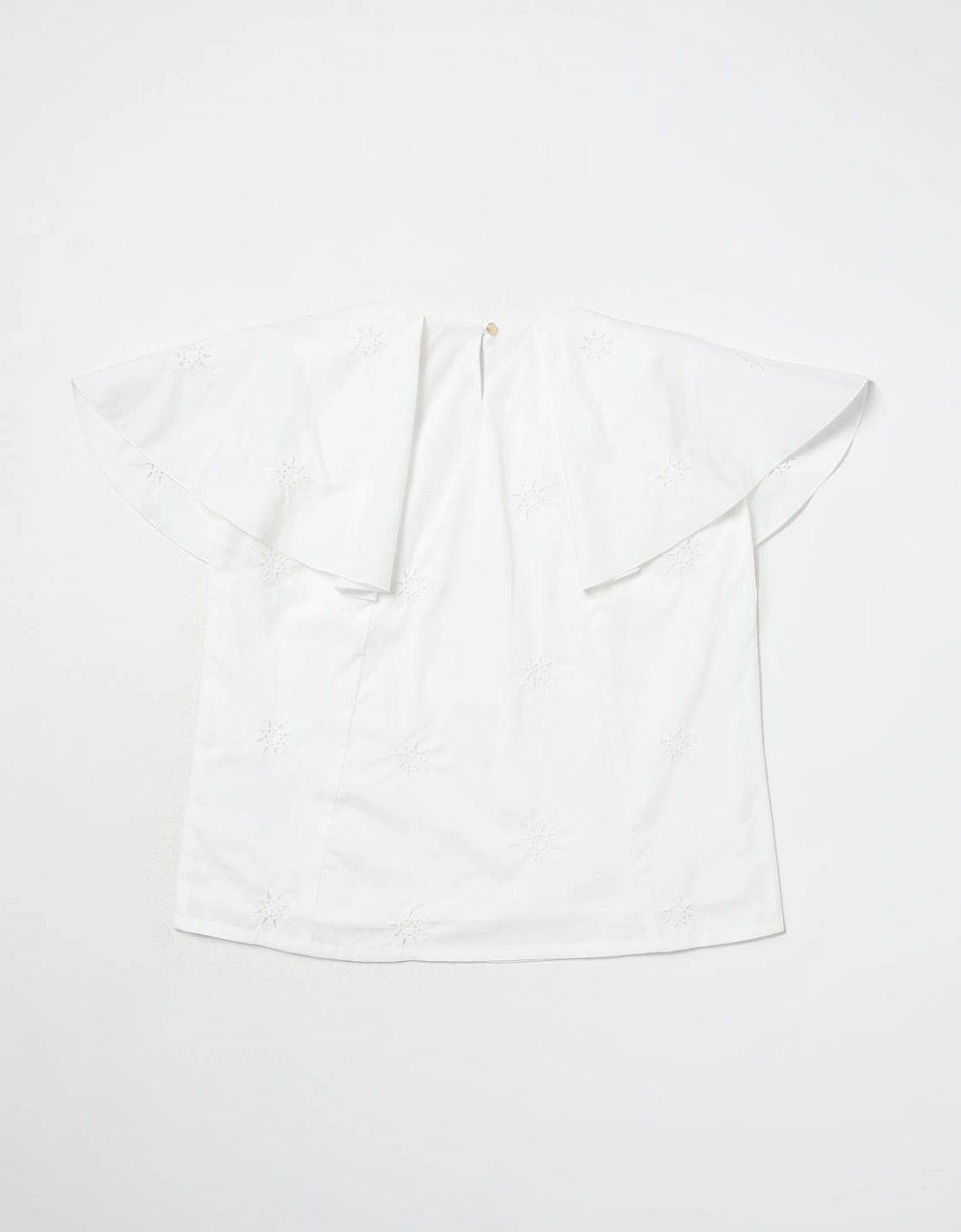 Embroidered Cotton Top Short Sleeves