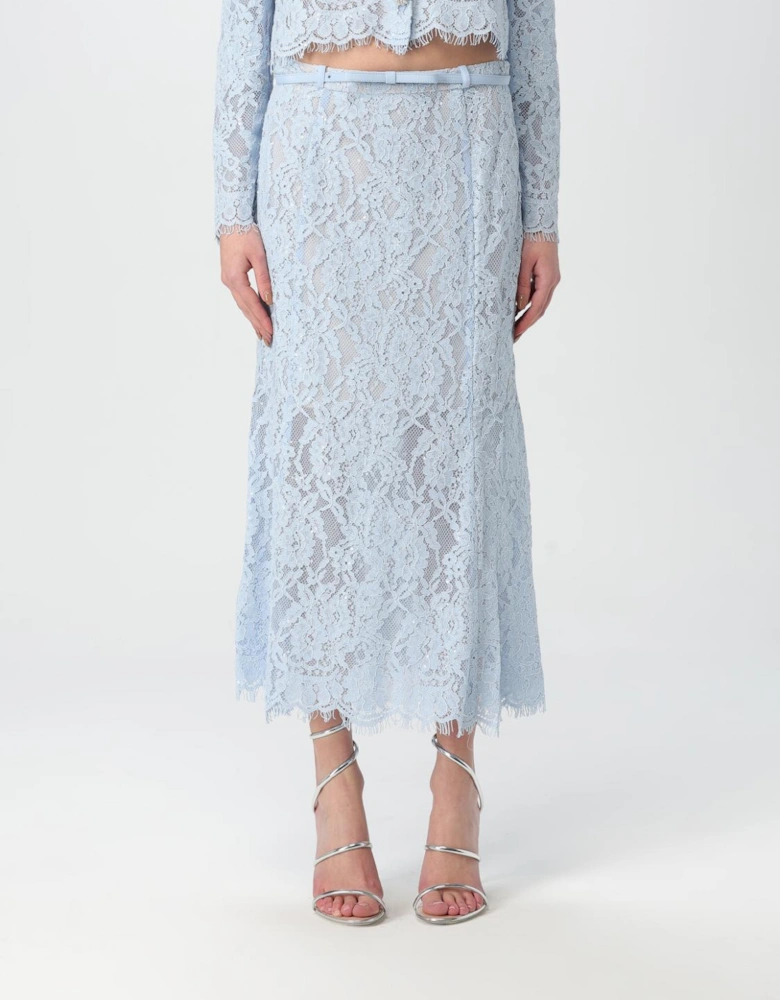 Lace Trim Midi Skirt