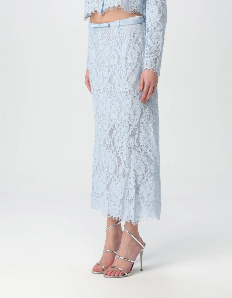 Lace Trim Midi Skirt