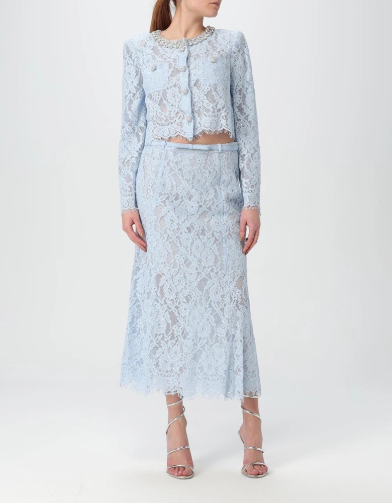 Lace Trim Midi Skirt
