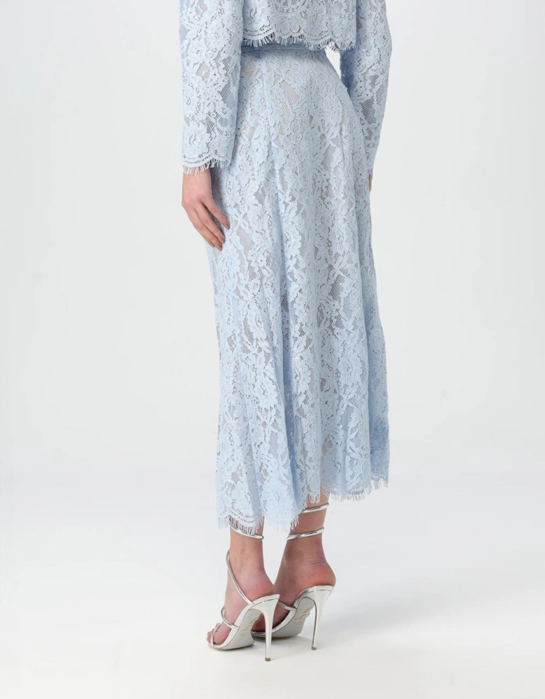 Lace Trim Midi Skirt