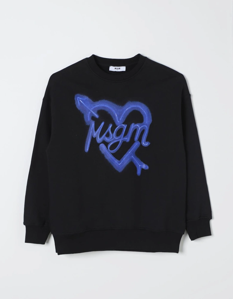 Kids Sweatshirt Neon Heart Graphic