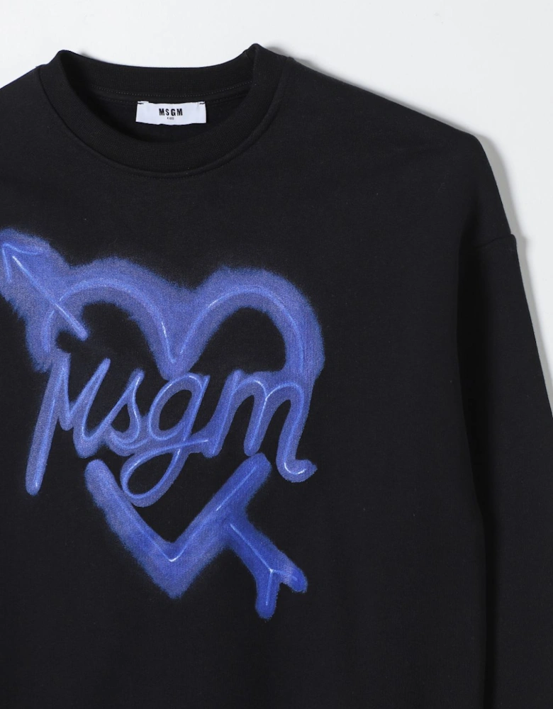 Kids Sweatshirt Neon Heart Graphic