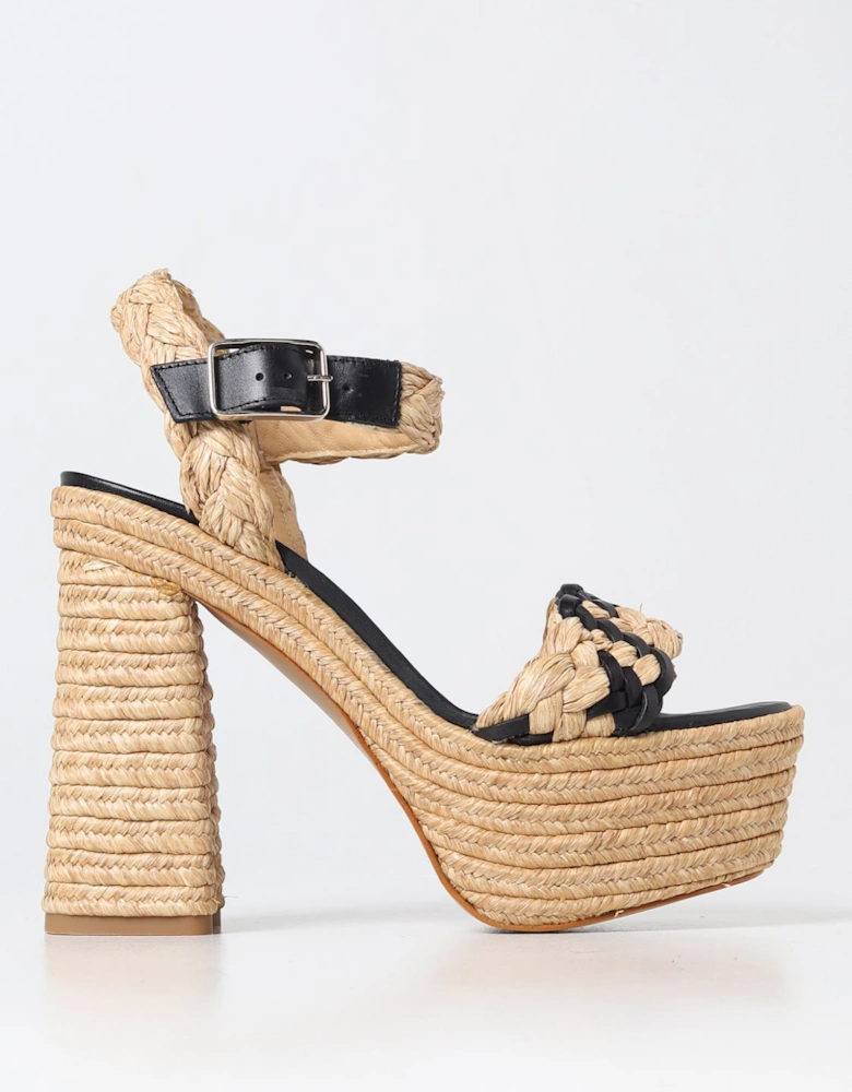 Raffia Platform Heels Braided Design