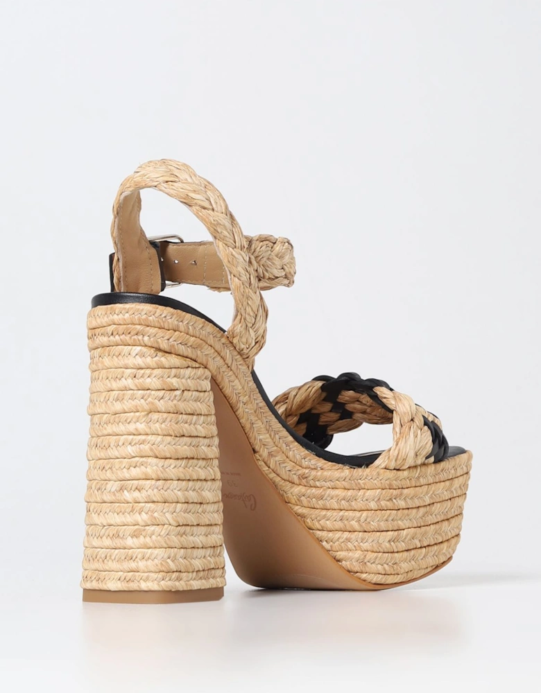 Raffia Platform Heels Braided Design