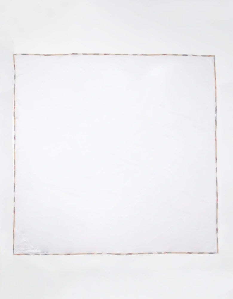 Cotton Throw Blanket Checked Border