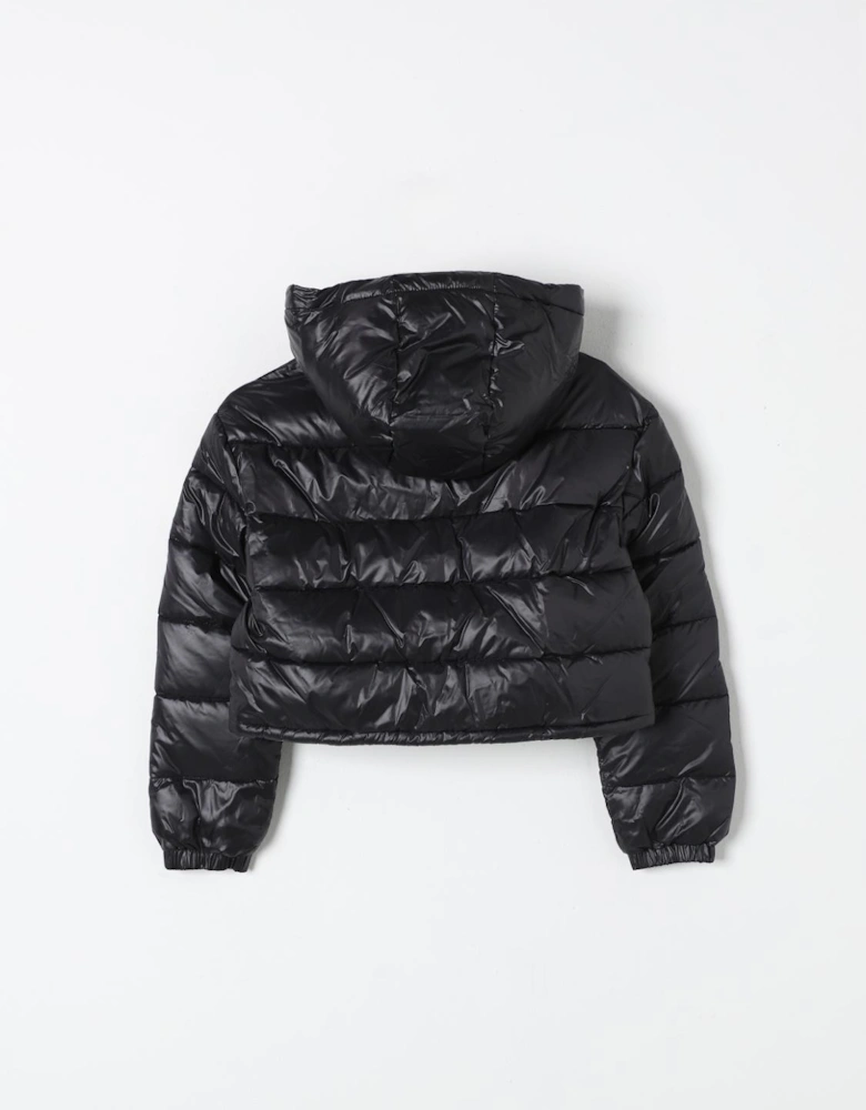 Cropped Puffer Jacket Shiny Nylon