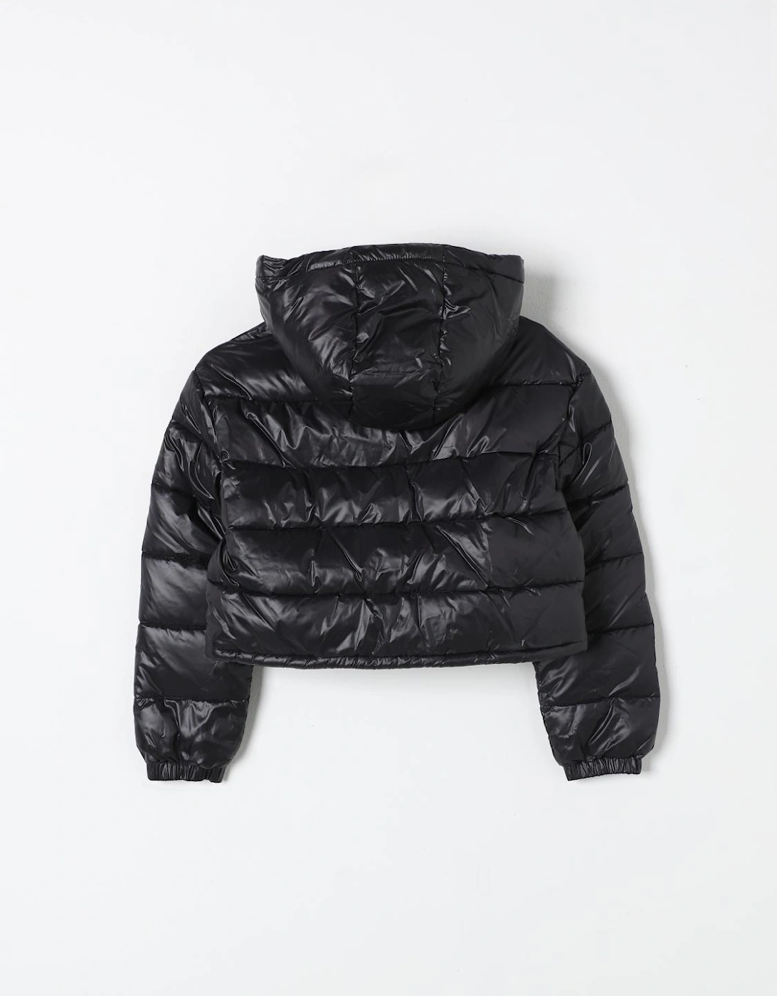 Cropped Puffer Jacket Shiny Nylon