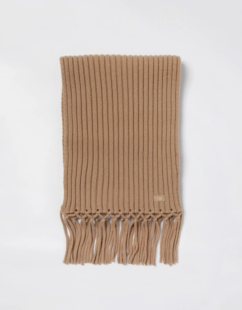 Rib Knit Tassel Scarf