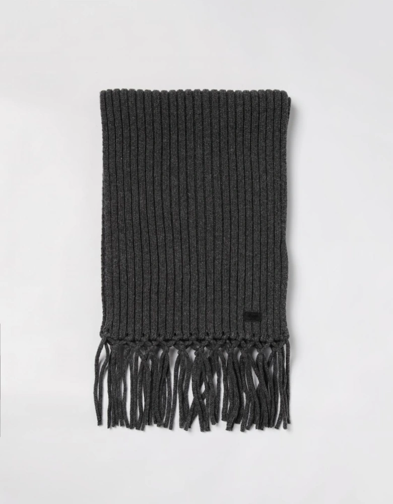 Rib Knit Tassel Scarf