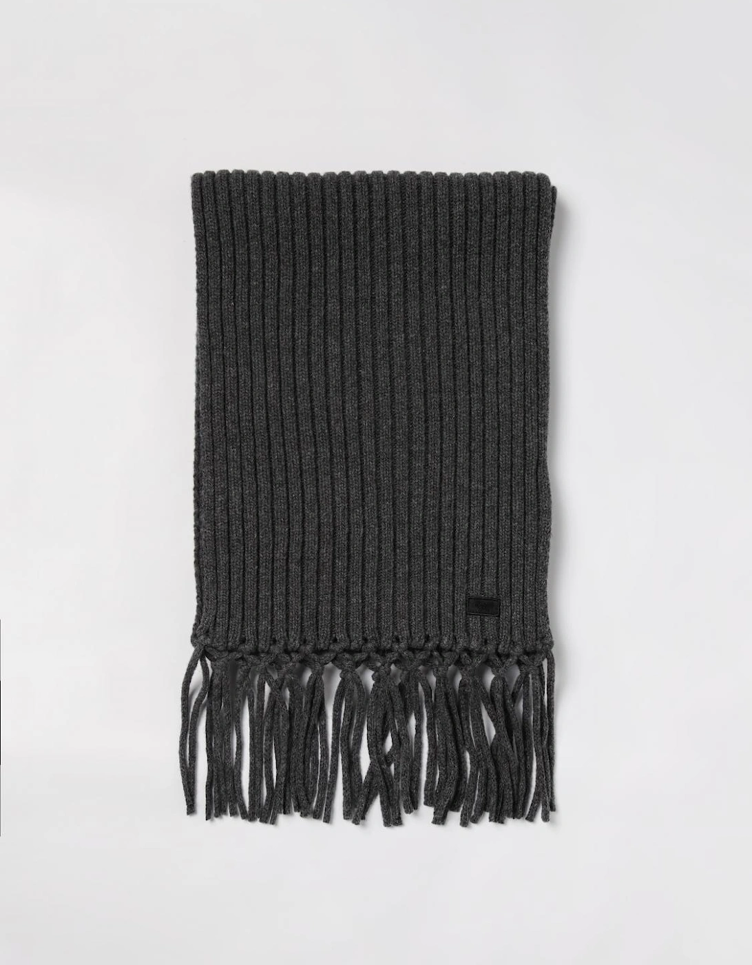 Rib Knit Tassel Scarf