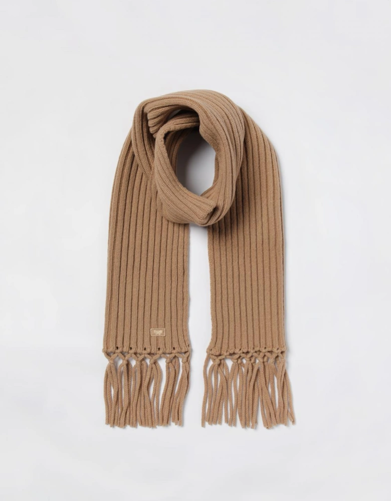 Rib Knit Tassel Scarf
