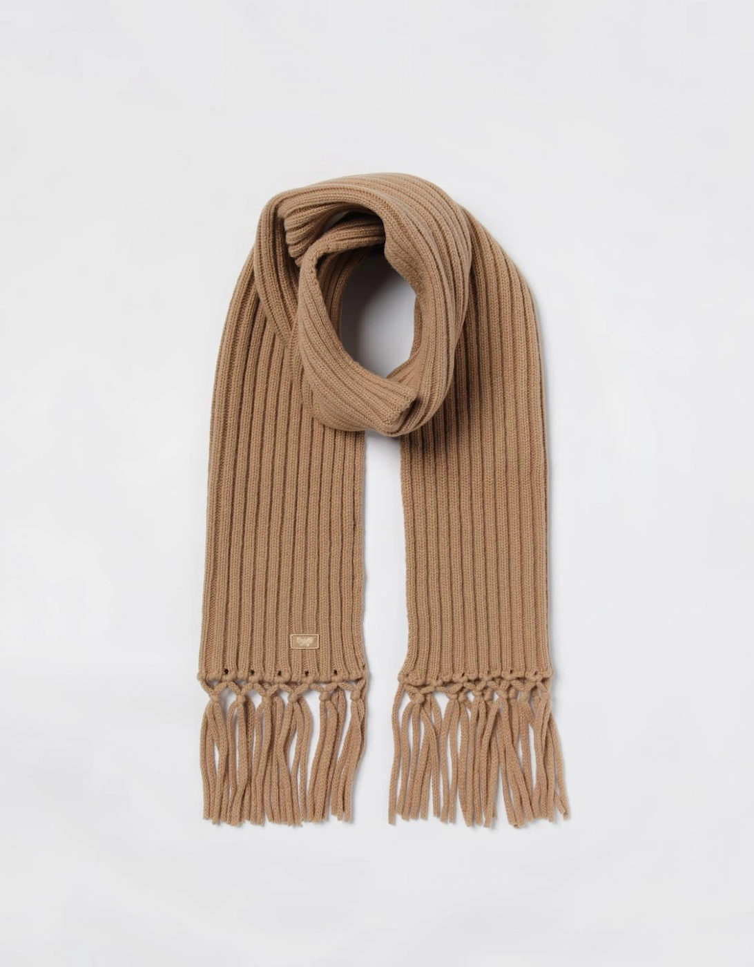 Rib Knit Tassel Scarf
