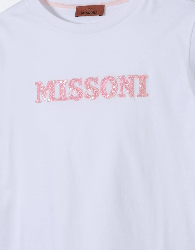 Kids TShirt Pink Logo Embroidered