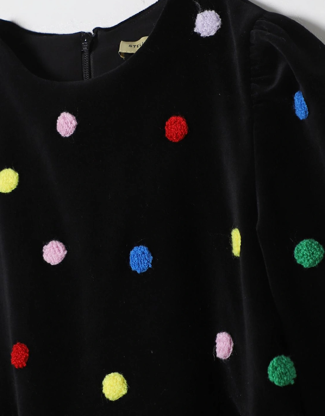 Velvet PomPom Dress