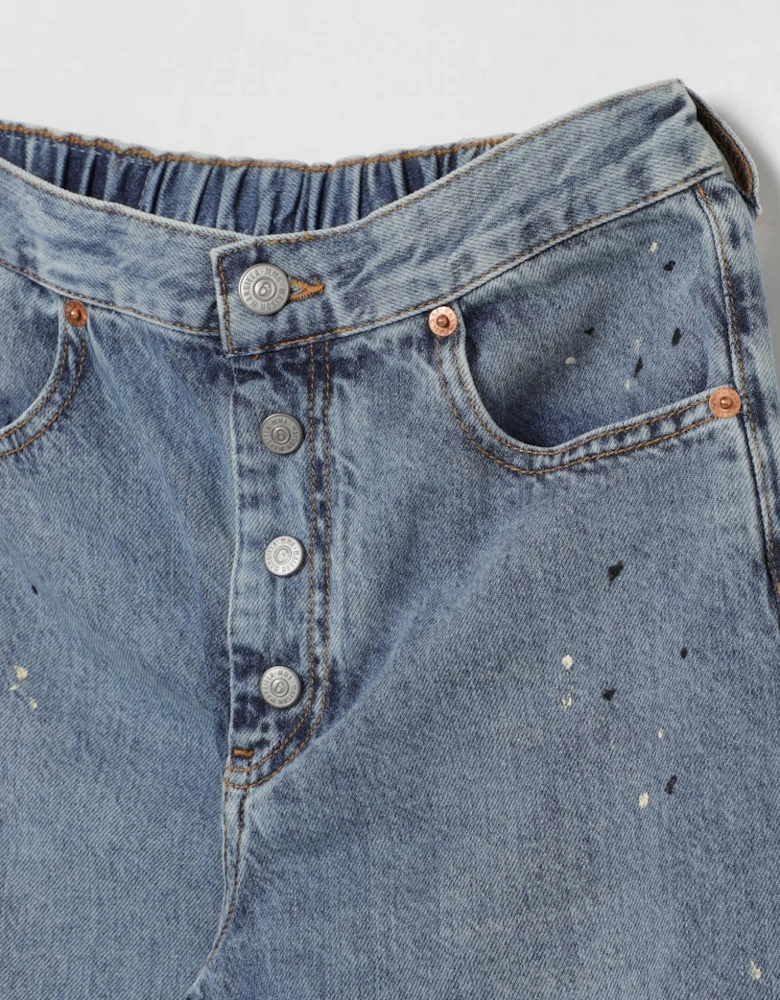 Wide Leg Paint Splatter Jeans