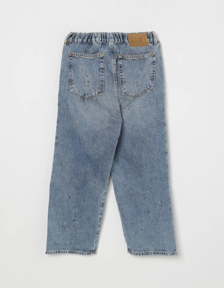 Wide Leg Paint Splatter Jeans