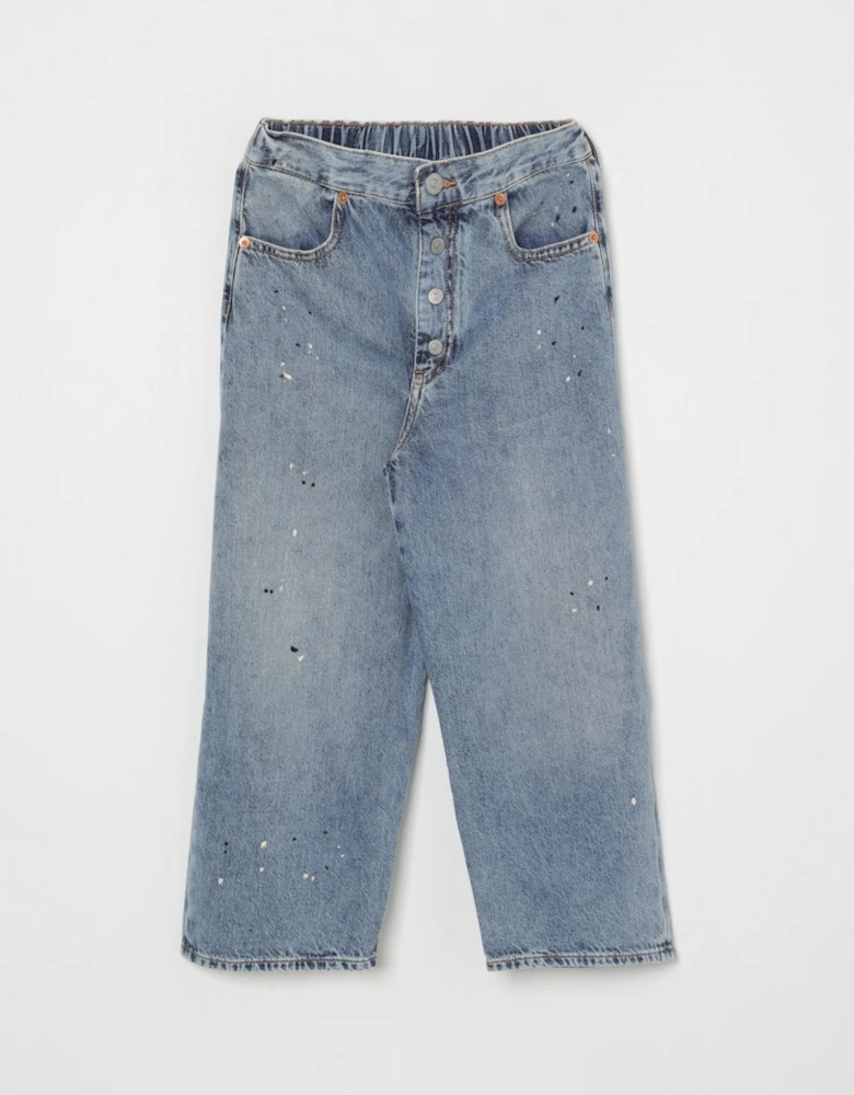 Wide Leg Paint Splatter Jeans