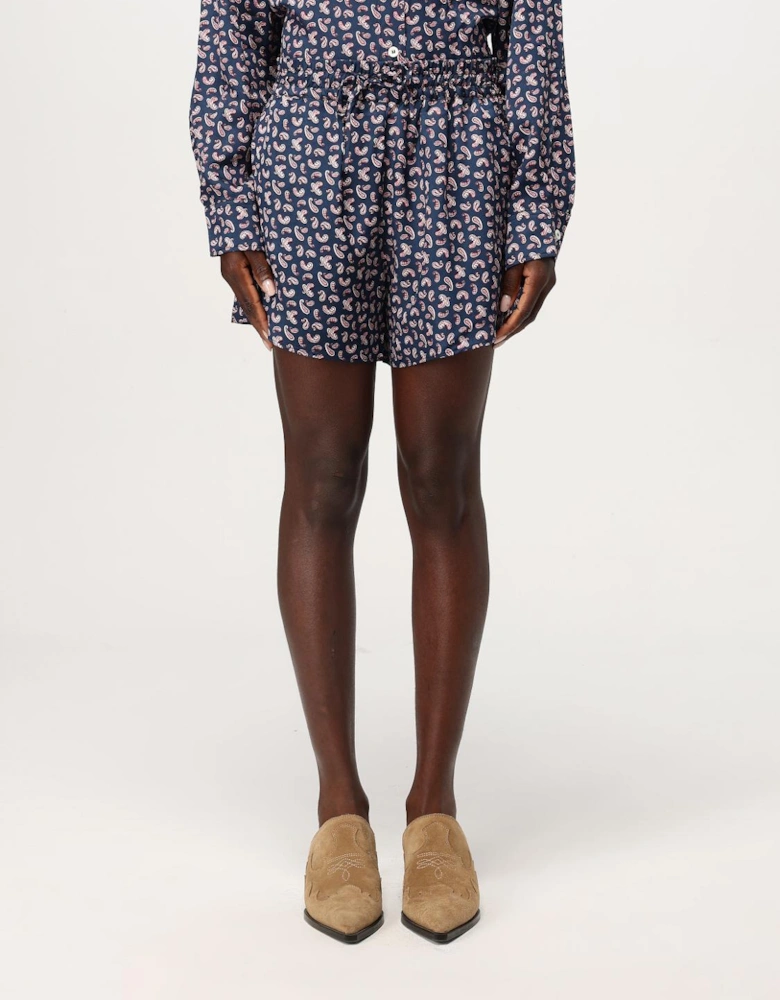 Printed Silk Shorts Relaxed Fit