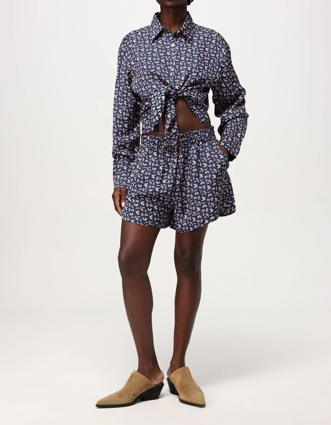 Paisleyprint Silk Pajama Set