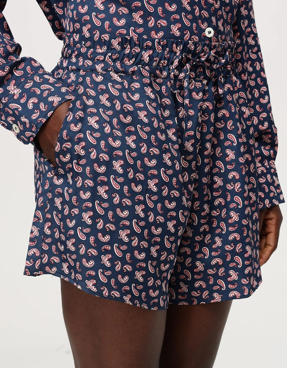 Printed Silk Shorts Relaxed Fit