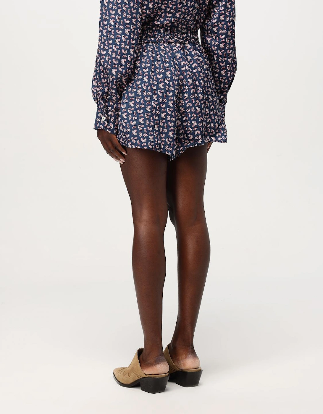 Printed Silk Shorts Relaxed Fit