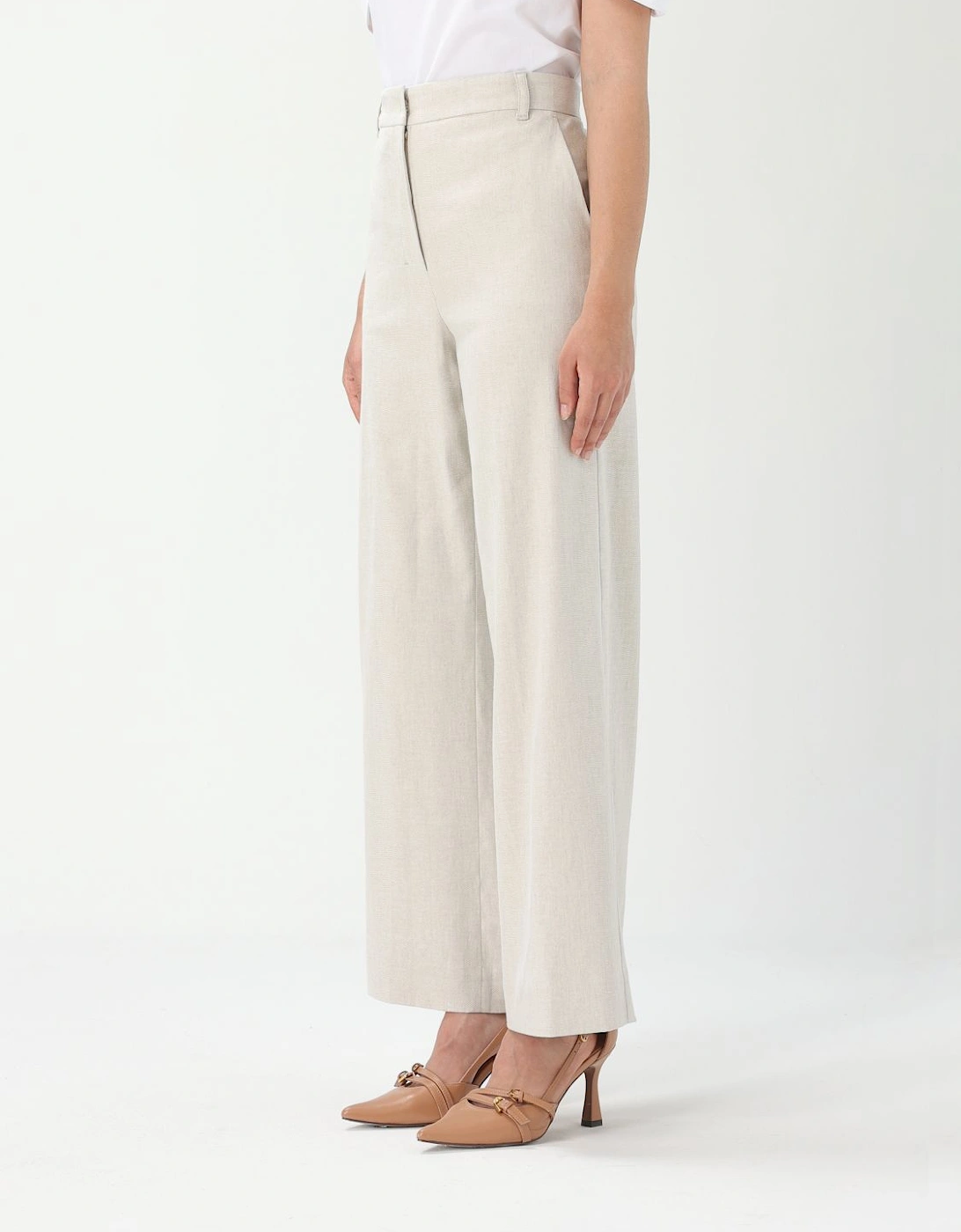 Wide Leg Linen Blend Pants