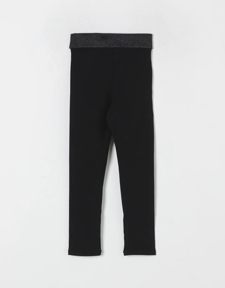 Girls Leggings with Glitter Waistband