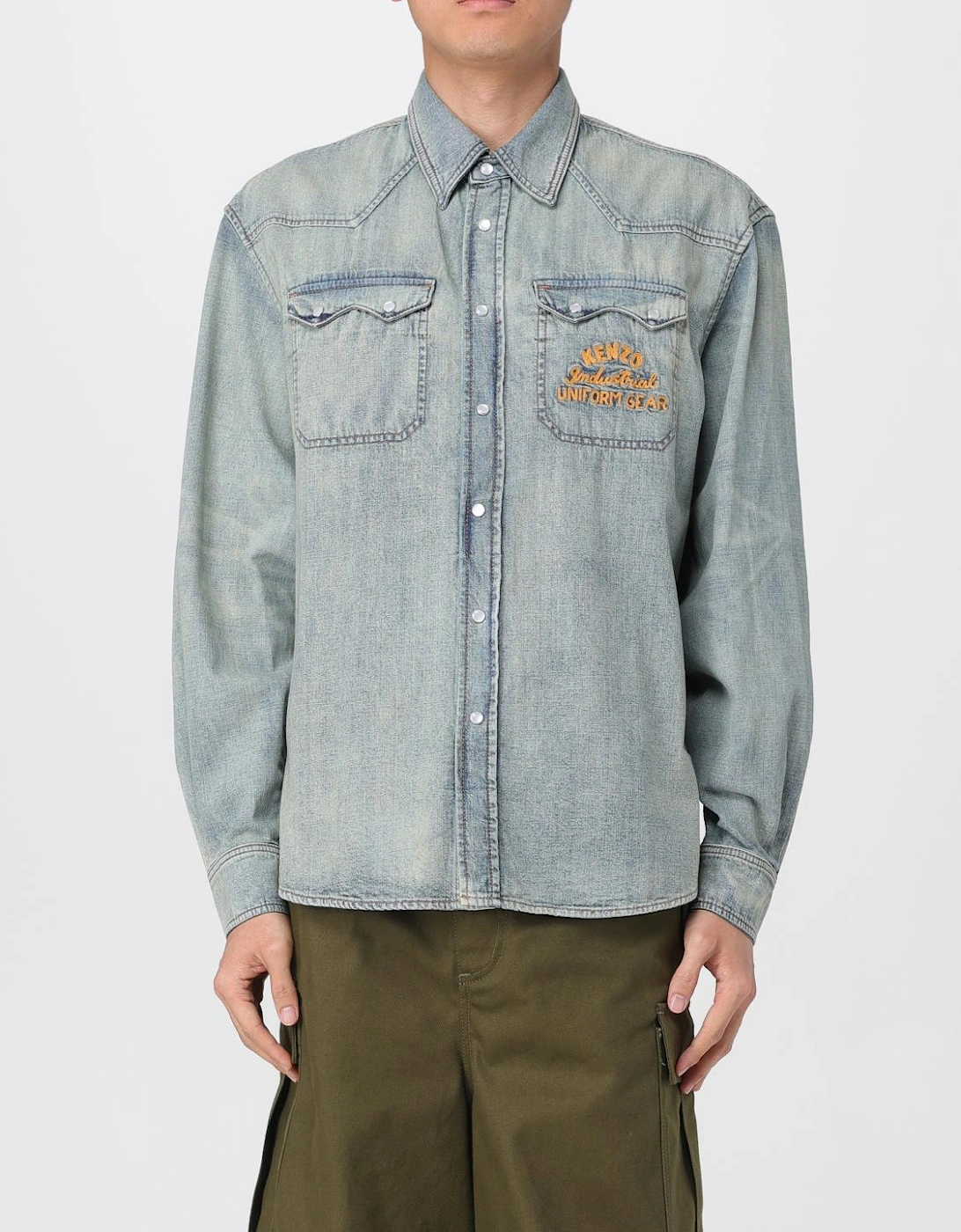 Denim Western Shirt with Embroidered Logo, 6 of 5