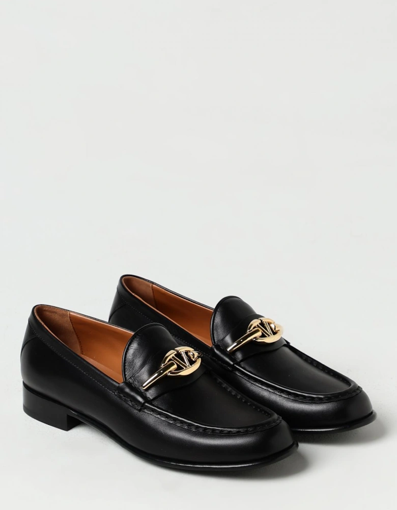 Rockstud Loafers Leather Buckle