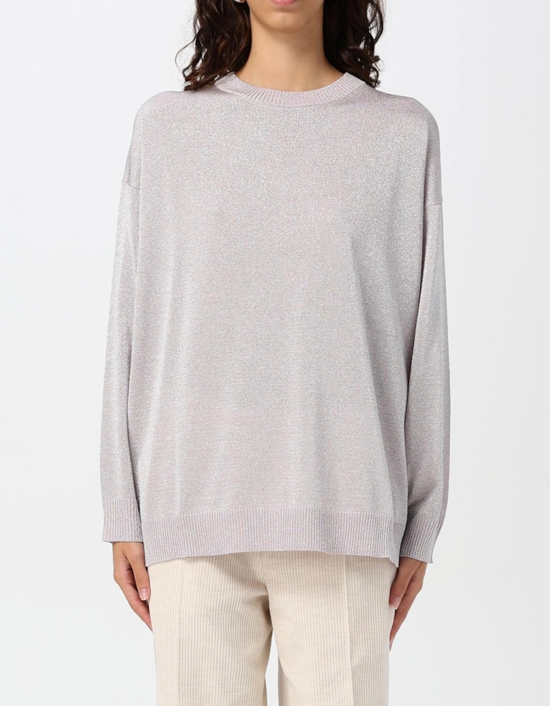 Metallic Knit Pullover Sweater
