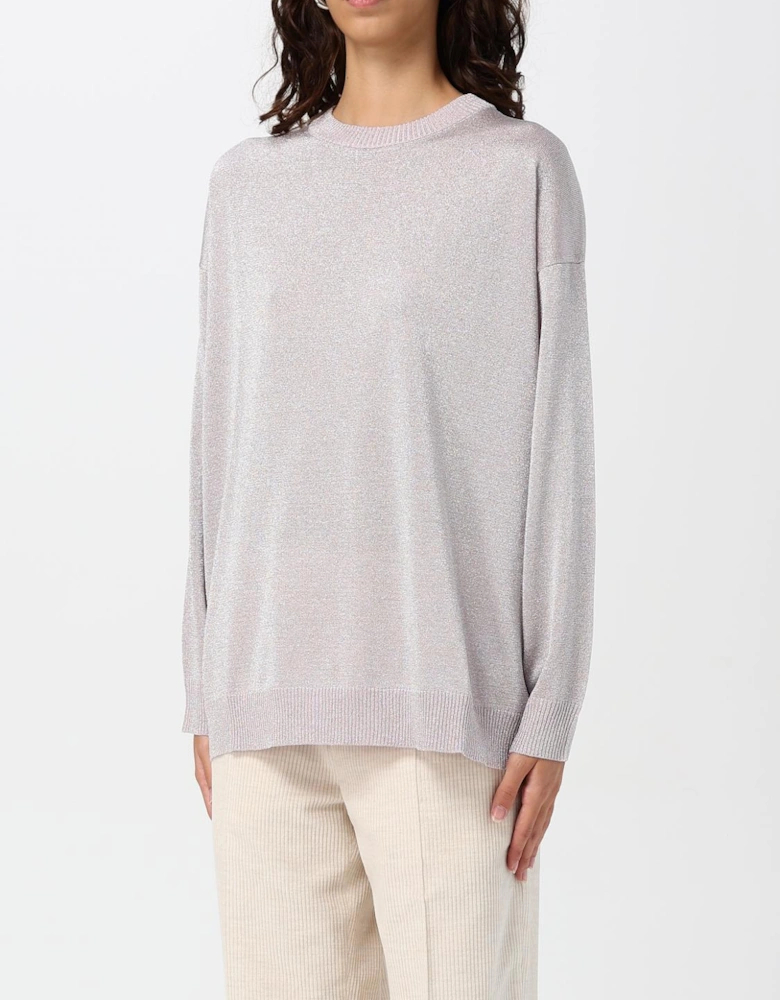 Metallic Knit Pullover Sweater