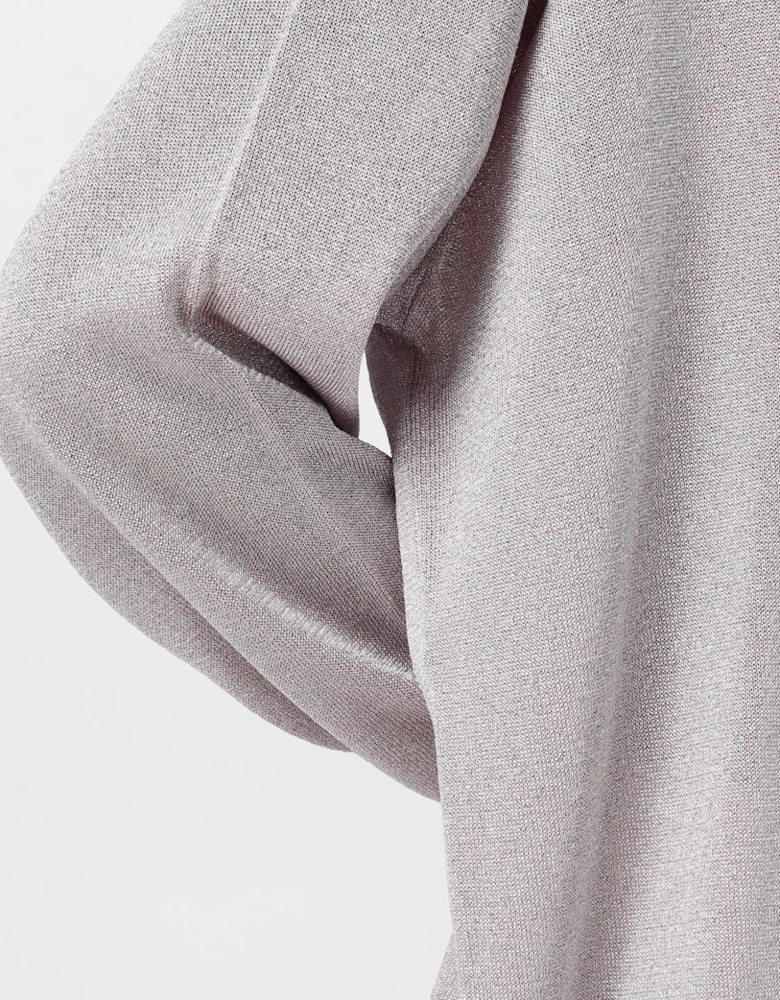 Metallic Knit Pullover Sweater