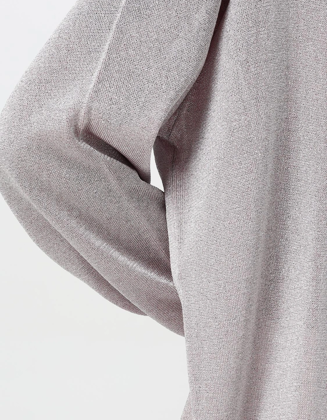Metallic Knit Pullover Sweater