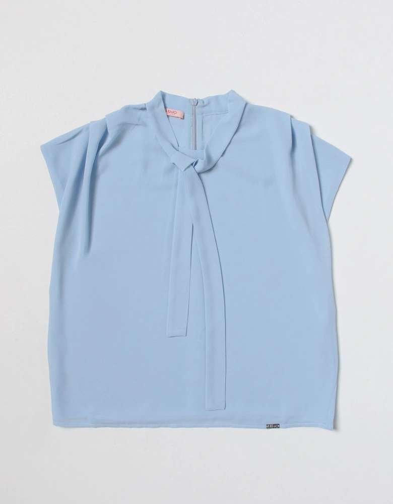 Bow Neck Blouse Short Sleeves