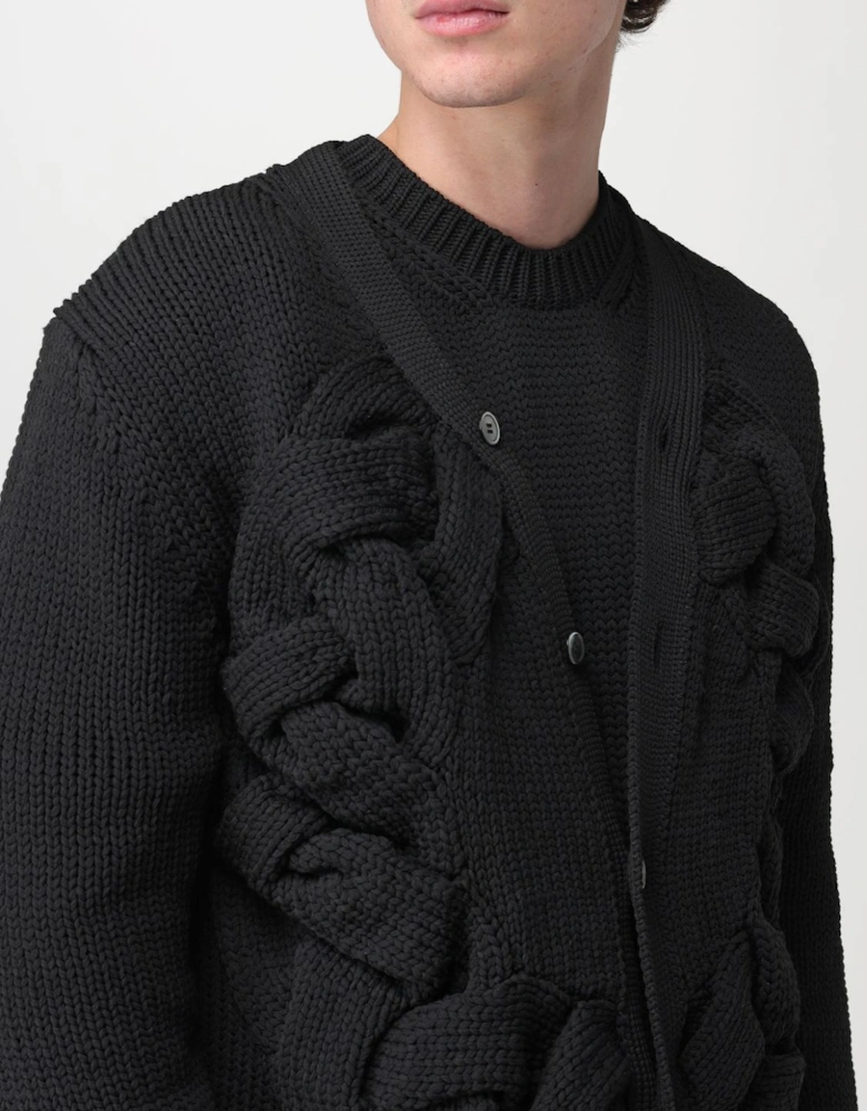 Knitted Cardigan Braided Detail