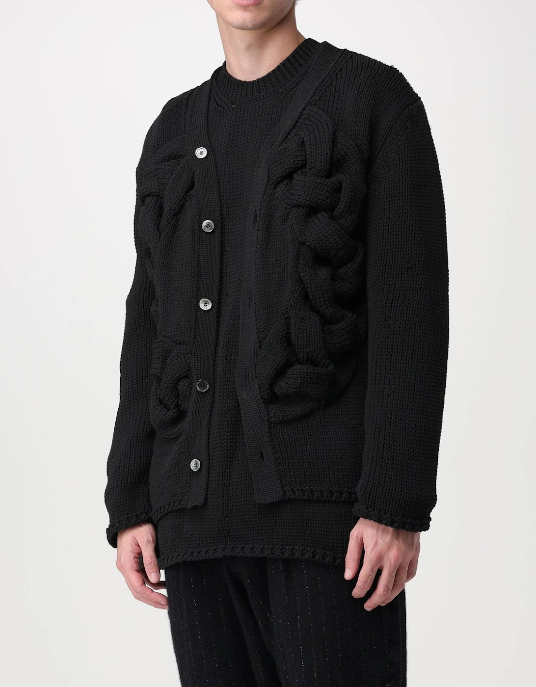 Knitted Cardigan Braided Detail