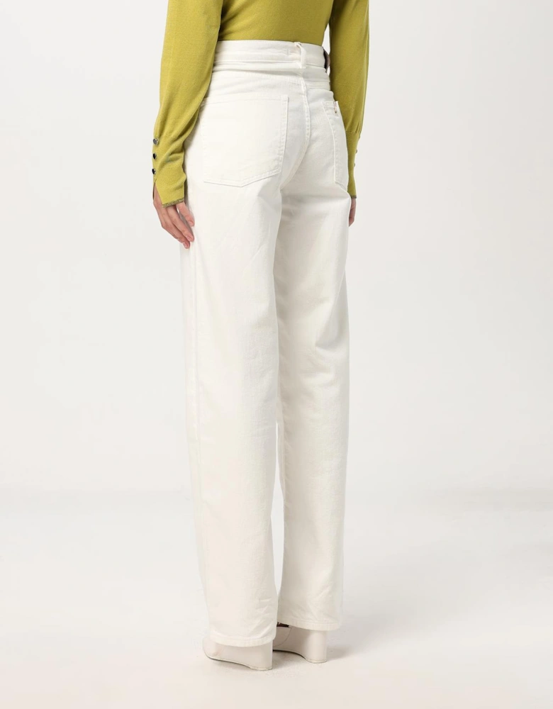 Straight Leg Jeans White Cotton