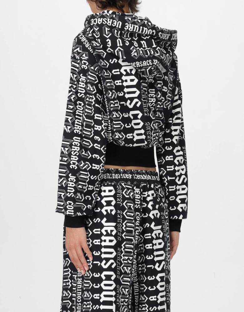 Cropped Hoodie AllOver Logo Print