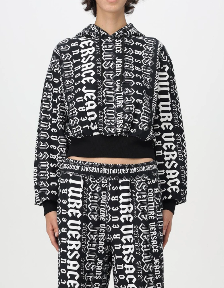 Cropped Hoodie AllOver Logo Print