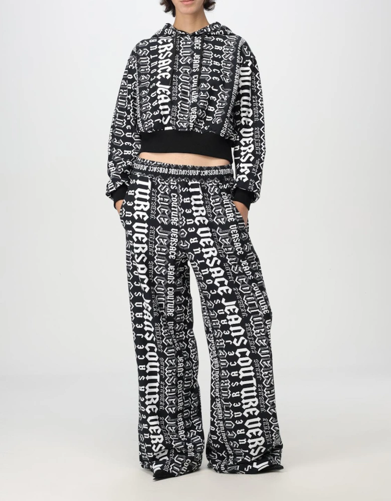 Cropped Hoodie AllOver Logo Print