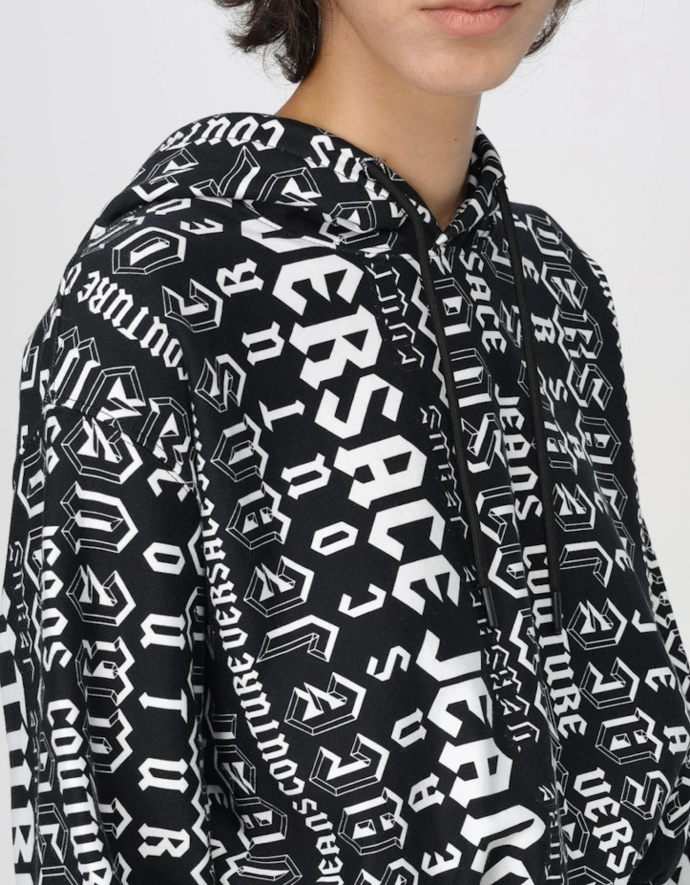 Cropped Hoodie AllOver Logo Print