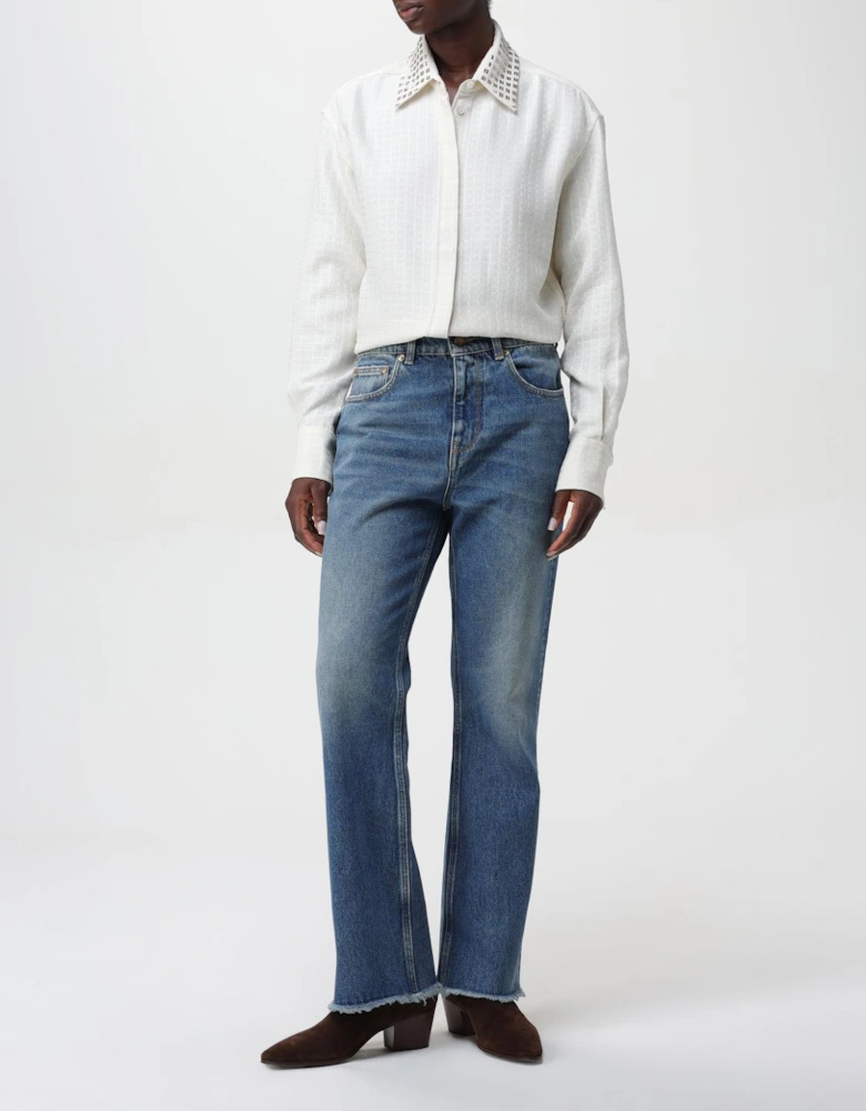 Embellished Collar Cotton Shirt