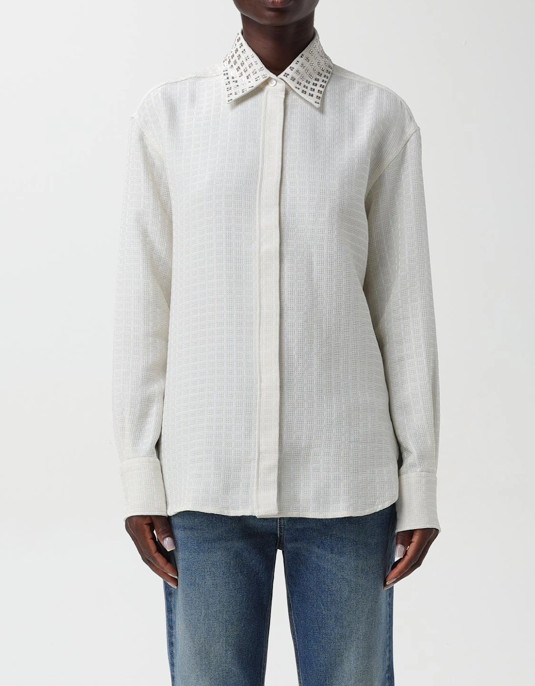 Embellished Collar Cotton Shirt, 6 of 5