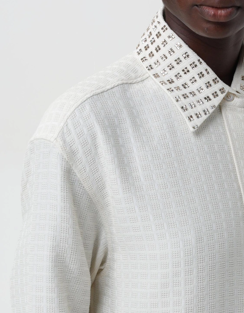Embellished Collar Cotton Shirt