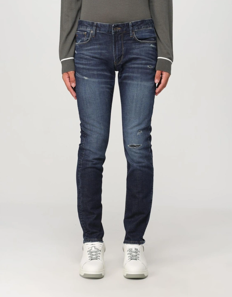 Slim Fit Distressed Jeans